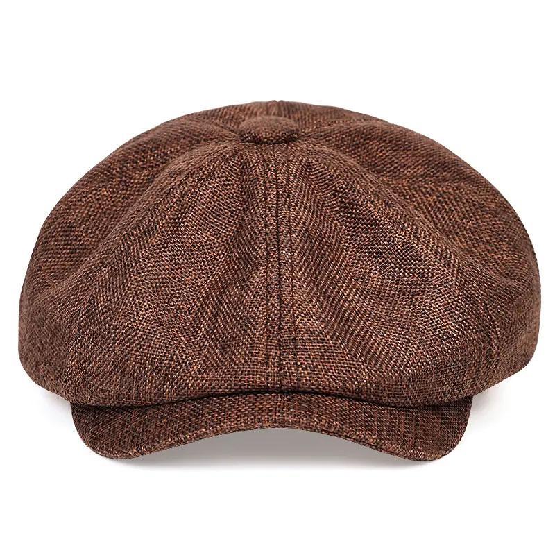 Textured Fabric Vintage Newsboy Cap | British-Style Daily Textured Piece
