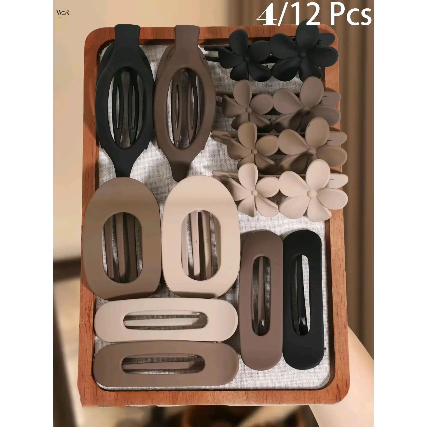 4 Styles Neutral Matte Hair Clip Set Multiple Sizes Banana Barrette Flower Duckbill Clips 4 Earth Tone Color Sets Large Capacity Non-slip Hair Fixer Daily Casual Hairstyle Matching Women Hair Accessories Gift