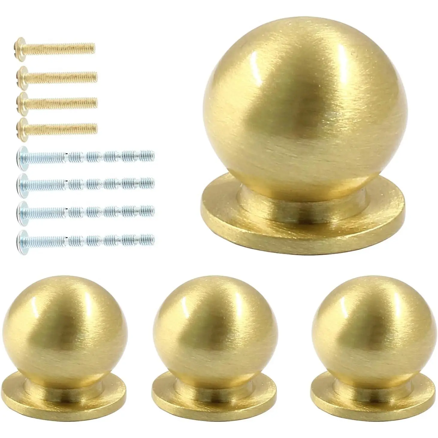 4 Pack Mini Round Solid Brass Knobs, , 5/9 Inch | Brass Pulls, Mini Drawer Pulls, For  Box