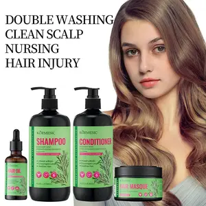 KORMESIC Rosemary Mint Hair Care Set, Shampoo /Conditioner /Hair Masque /Hair Oil, Biotin Infused for Oil Control & Hair Strengthening, Repairs Damaged & Frizzy Hair, Deep Cleanses Scalp, Nourishes & Adds Shine, Suitable for All Hair Types