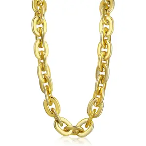 Plastic Chain Necklace Chunky Big Fake Necklace Hip Hop Rapper Giant Turnover Chain Costume for Halloween