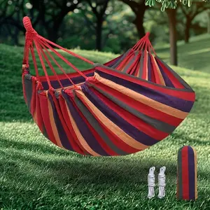 1 Pcs Outdoor Garden Hammock with Tree Straps, Anti-Tipping Curved Hanging Belt Design, Heavy Duty Portable Hammock with Travel Bag, Support Up to 450 Lbs, Durable Hanging Hammock for Backyard, Patio, Park & Outdoor Leisure