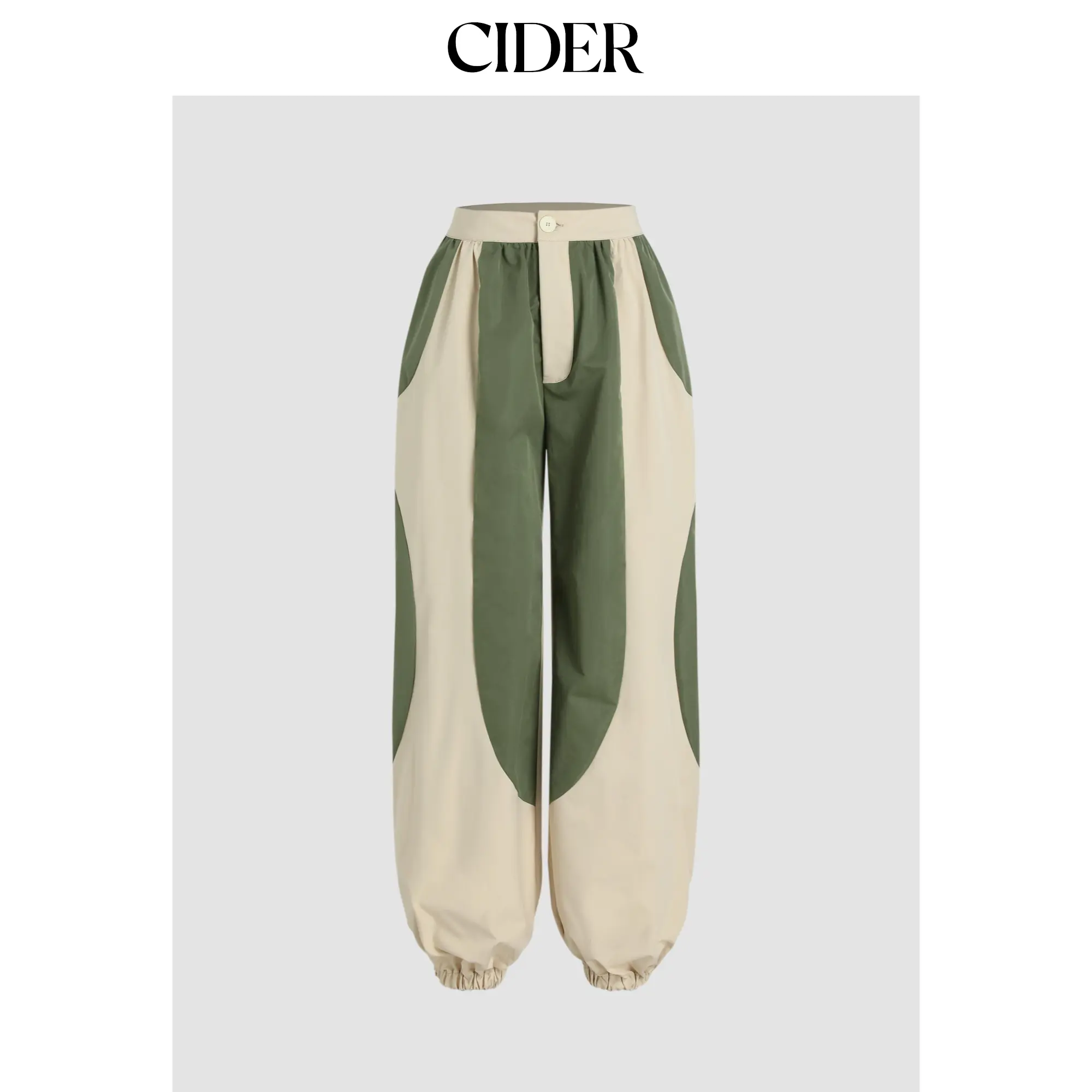 Cider [2 colors, size 2-26] Woven Patchy Jogger Pants