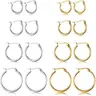 CASSIECA 4Pair Stainless Steel Earring Stack Set Hypoallergenic Gold Plated, Silver, Lightweight Classic Hoop Earrings, 10MM 20MM Huggie Hoops Fashion Jewelry Accessories for Summer Sohochic