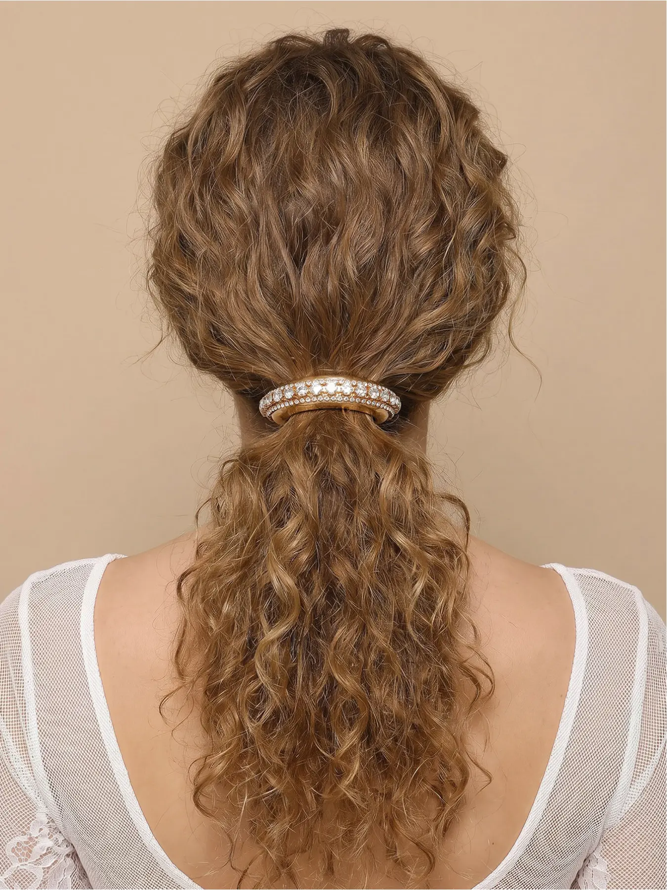 1/2pcs Ponytail Holder Hair Bands French Elegant Style Sparkling Rhinestone Hair Accessories Elastic Non-Slip High Ponytail Cuff for Trendy Women Daily Commute & Date Gathering