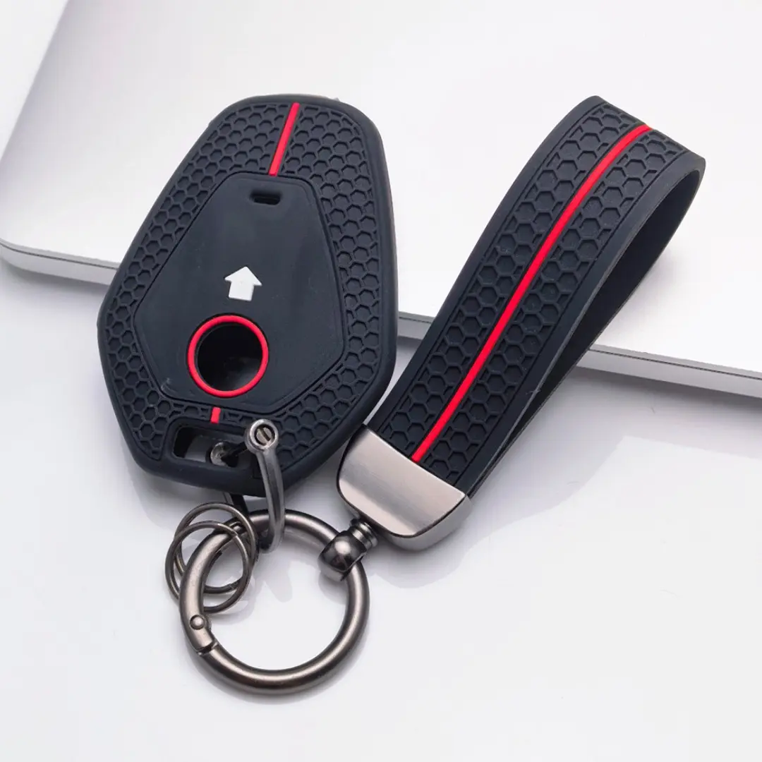Premium Key Cover with keychain for BMW Motorcycle. Shockproof anti-scratch shell fits R1300GS R1300GS ADV R1300R R1300RS R1300RT. Safeguards keys from drops and dirt, durable protector for BMW motorcycle riders.
