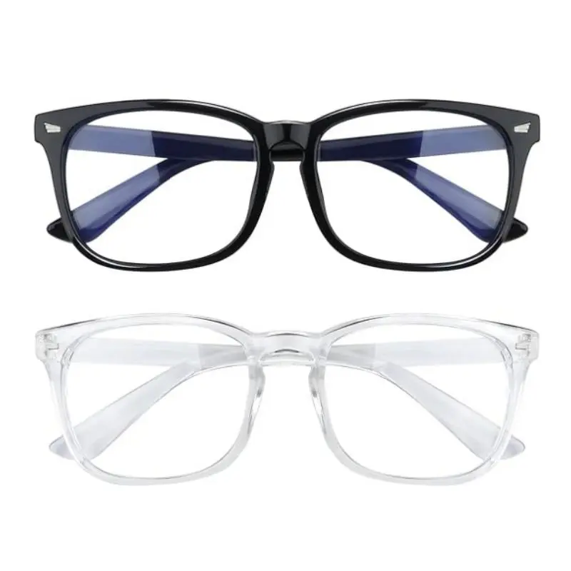 Blue Light Blocking Glasses (2 Styles) - Lightweight Full Rim PC Frames, Rectangular, No Pressure for Office & Study Screen Use