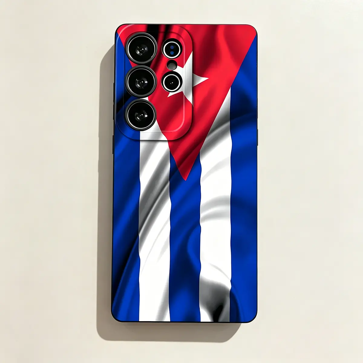 Cuba's Fluttering Flag Pattern Phone Case, Soft Silicone,Fully Protected and Shockproof For Samsung Galaxy S26 S25 S24 S23 S22 S21 Ultra Plus S25edge S24FE A14 A15 A16 A35 A36 A53 A54 Note20ultra Cool Vintage S26+ S25+ S24+ S22+ Waving Cuban National Flag