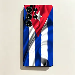 Cuba's Fluttering Flag Pattern Phone Case, Soft Silicone,Fully Protected and Shockproof For Samsung Galaxy S26 S25 S24 S23 S22 S21 Ultra Plus S25edge S24FE A14 A15 A16 A35 A36 A53 A54 Note20ultra Cool Vintage S26+ S25+ S24+ S22+ Waving Cuban National Flag