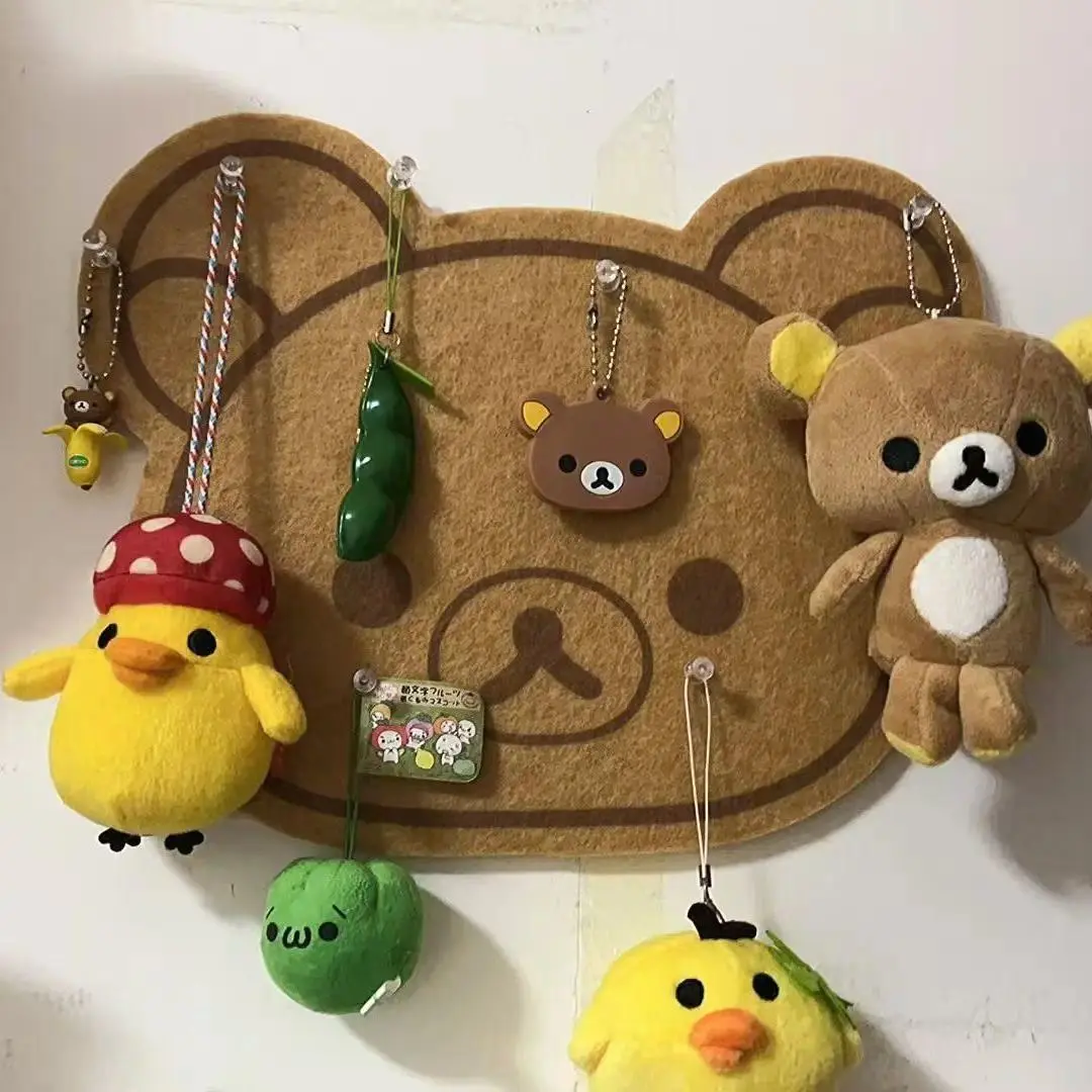 Cute Rilakkumas Bear Felt Board Cartoon Brown Bear Wall Sticker Message Board Photos Wall Board Dolls Hanging Board Wall Decor