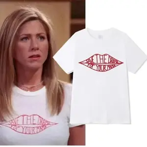 "2026 Friends TV Show Rachel Saves The Drama Kawaii Mom Top Neutral Summer Print 100% Pure Cotton Short-sleeved T-shirt Tops