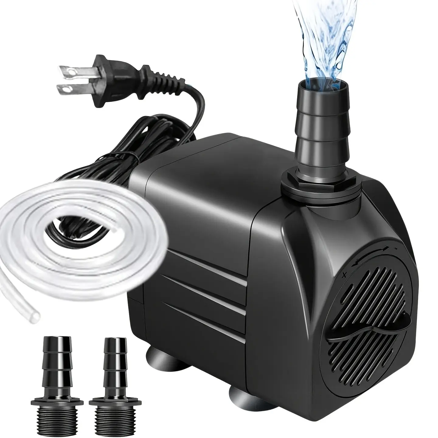 550GPH Submersible Pond Pump (2000L/H 30W) Ultra Quiet Fountain Water Pump with 6.5ft High Lift & 3.28FT Tubing, 3 Nozzles for Aquarium, Fish Tank, Pond, Hydroponics, Statuary,Water Feature