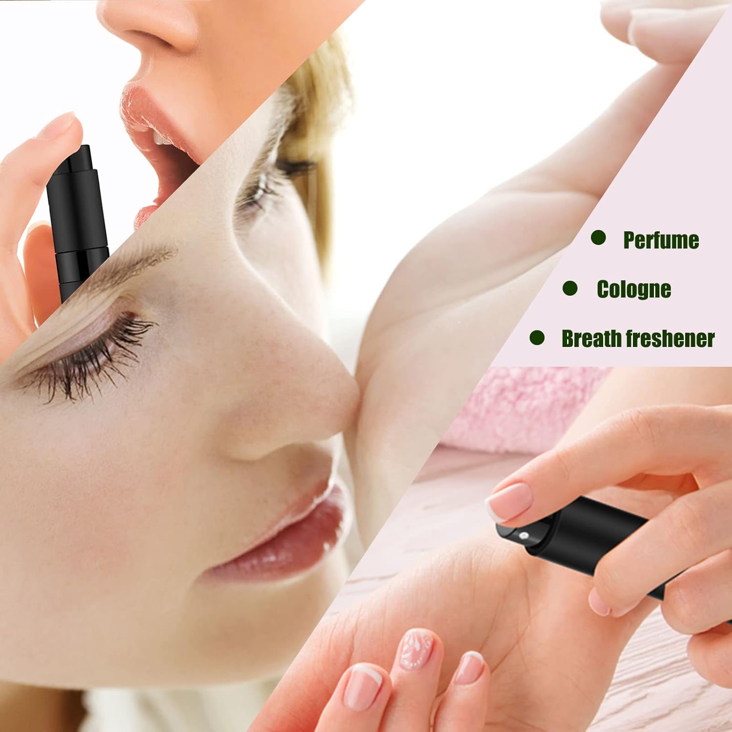 8ML Mini Atomizer Perfume Travel (Matte Black) Refillable Bottle Portable Spray Bottle for Cologne and Perfume (3pcs)