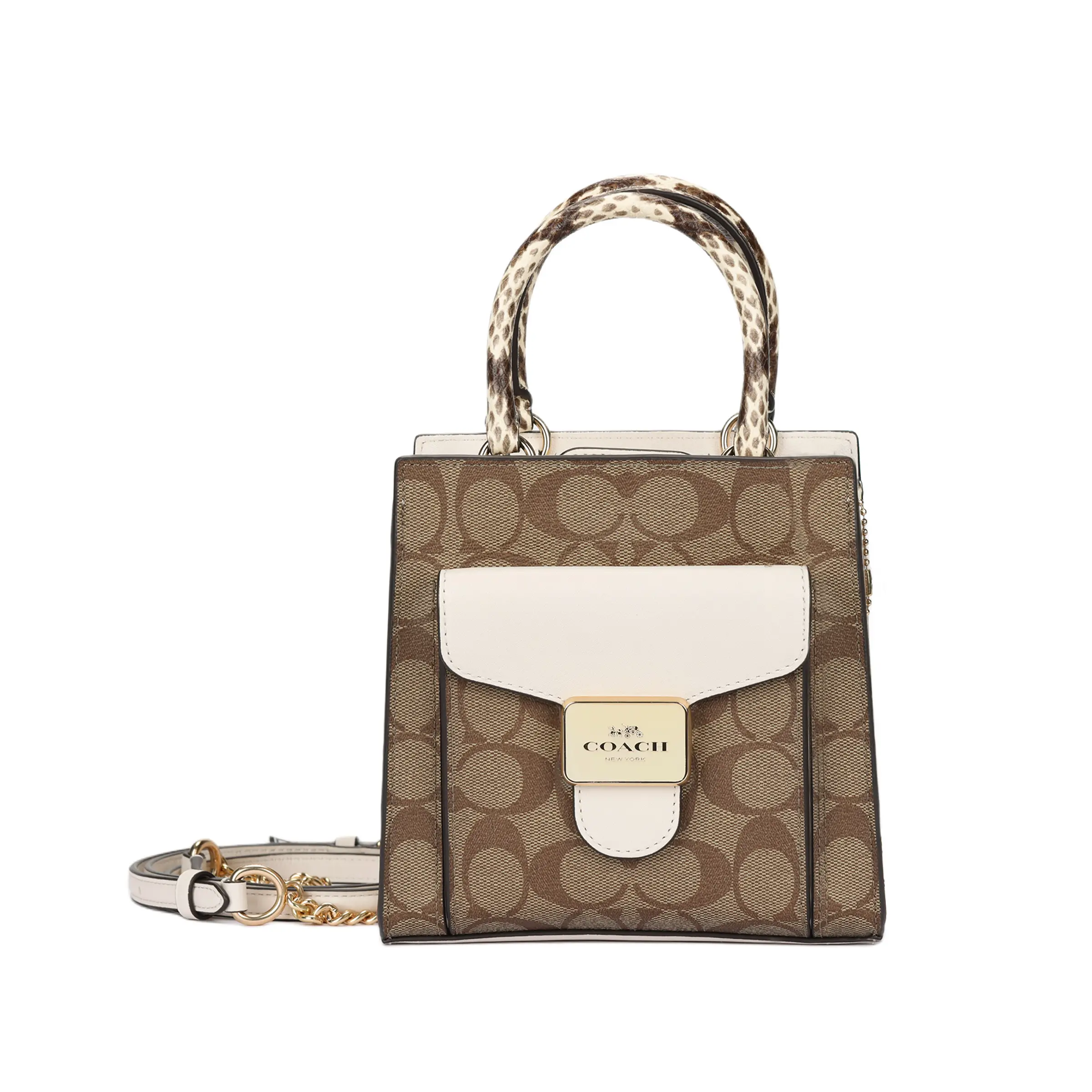 Coach Pepper 17 Classic Monogram Snake-Embossed Canvas and Leather Sheet Music Bag – Small Women’s Tote, Shoulder, or Crossbody Verifiable, with credentials and supporting global authentication