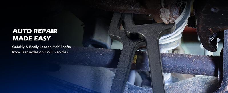 Orion Motor Tech 2 Piece Axle Popper Kit, Inner CV Axle Removal Tool Set for CV Axle Tie Rod and Ball Joint Removal on Front Wheel Drive Cars, Fork and Shim Tool with 14" Long, 2" Opening, truck stuff,gadgets, Automotive Tire Inflator