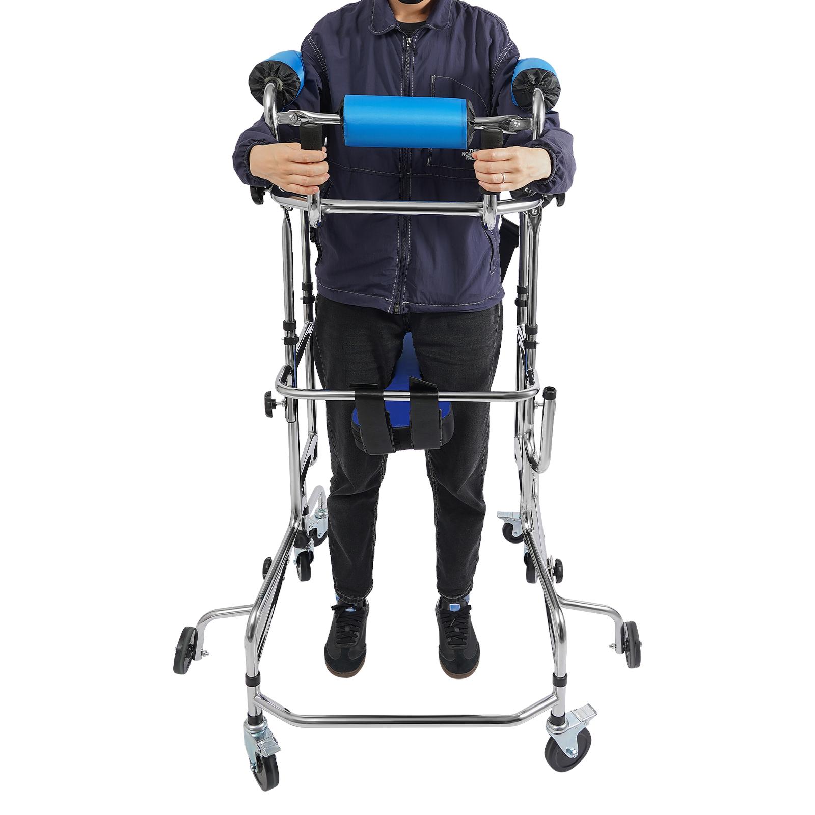 Portable walking aid, adult walking frame suitable for elderly standing frames, standing walking frame with IV pole, suitable for elderly individuals and rehabilitation patients Height Adjustable Walker Healthcare Equipment