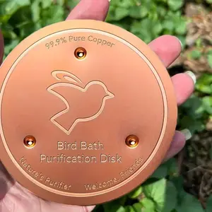 Pure copper bird bath purification disc, 99.9% high-purity copper, 0.6mm reinforcement layer, three-point support design, outdoor bird bath basin / water bowl, garden and courtyard bird-related products, physical antibacterial and algae-preventing bird ba