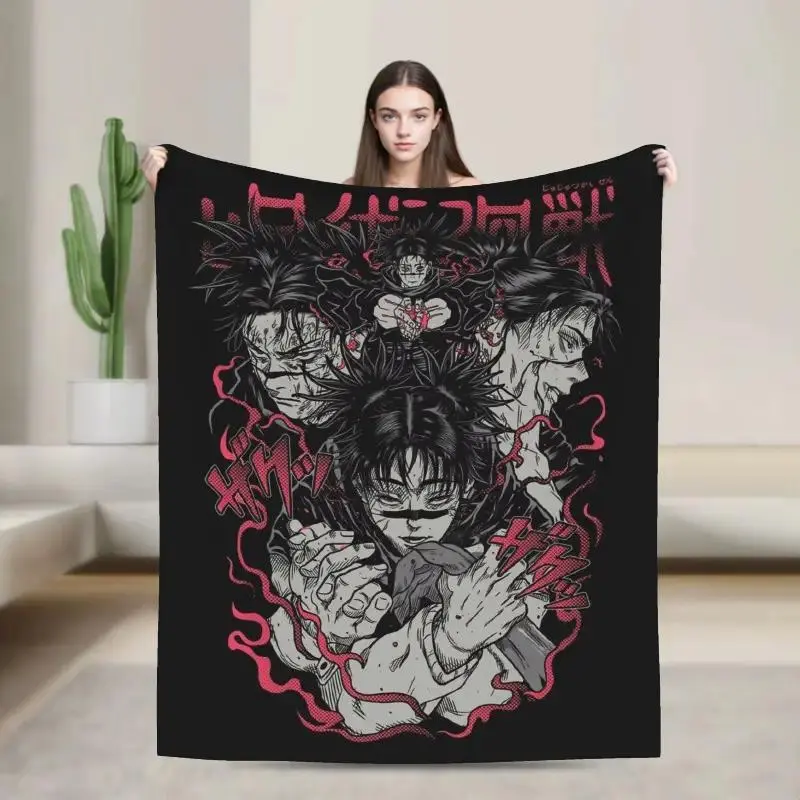 Jujutsu Kaisen Choso Blood Manipulator Flannel Throw Blanket Ultra Soft Lightweight Breathable Sofa Bedroom Decor, Matches cooling blankets pillows couch cover for sofa bedding set comforter set, Halloween Anime Gift For Jujutsu Kaisen Fans