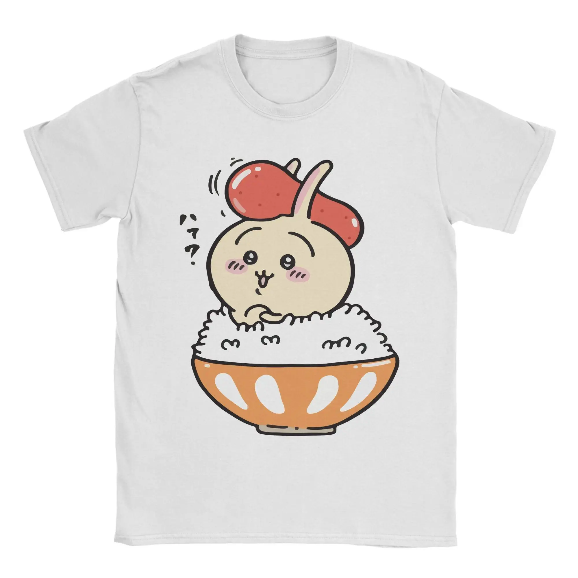 Chiikawas Usagi In Rice T-Shirt for Men  Funny Pure Cotton Tees Crew Neck Short Sleeve T Shirts Original Clothinggood graphic tees