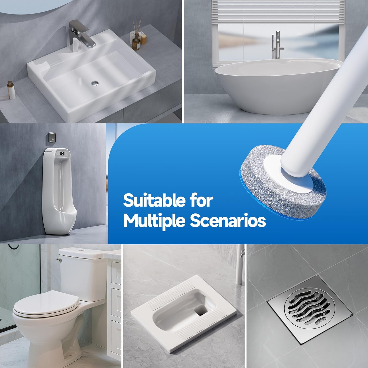 Disposable Toilet Brush and Holder Set with 18 Bowl Wand Cleaners Refill Pads, Bathroom Wall Mounted Toilet Bowl Cleaners Kit.