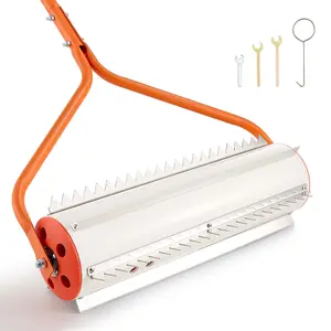 【DealsForYouDays】VEVOR Lake Weed Roller, 20 ft Lake Pond Weed Removal Tool, Muck Razer Aquatic Sludge Tiller, Rid Roots and Muck Buildup, 6 Preassembled Stainless Steel Blades, 6 Aluminum Handles, Easy Assembly