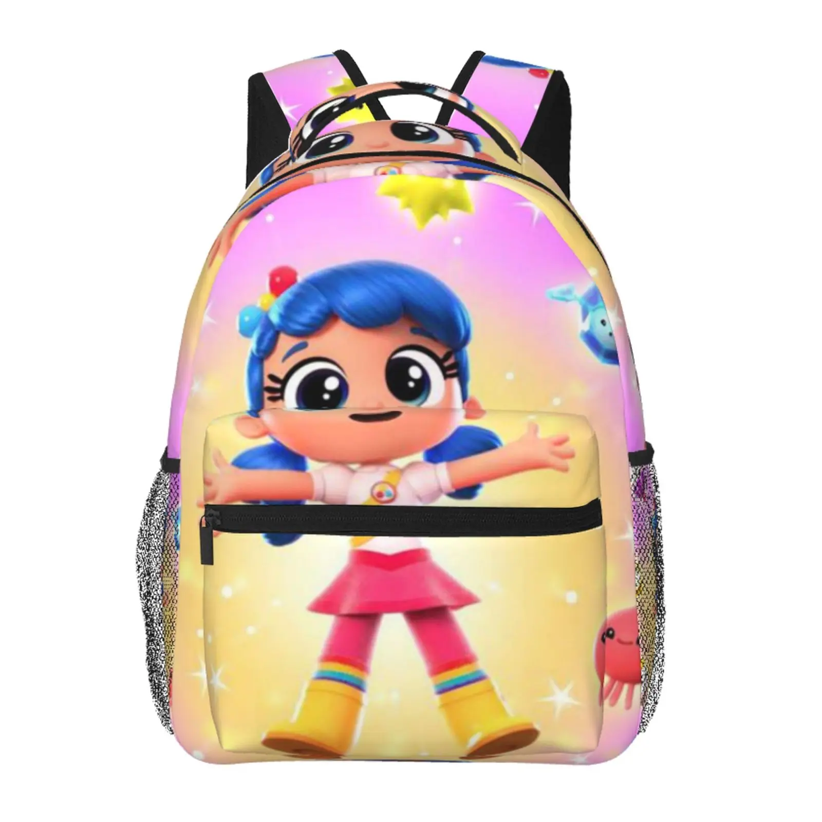 Anime Iris And Rainbow1 Backpack, School bag Cute Girls Boys Teens Backpacks Kawaii Kids Lightweight backpack with adjustable straps Bookbag with for office travel bag