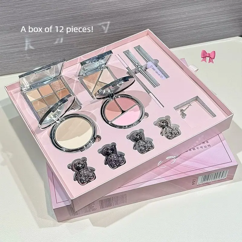 Bear Paradise Makeup Set, Face Makeup Sets, beginner-friendly makeup gift box, surprise blind box, safe formula that's gentle on skin, rich colors with beautiful packaging, the best choice to gift your bestie or girlfriend, Christmas gift set