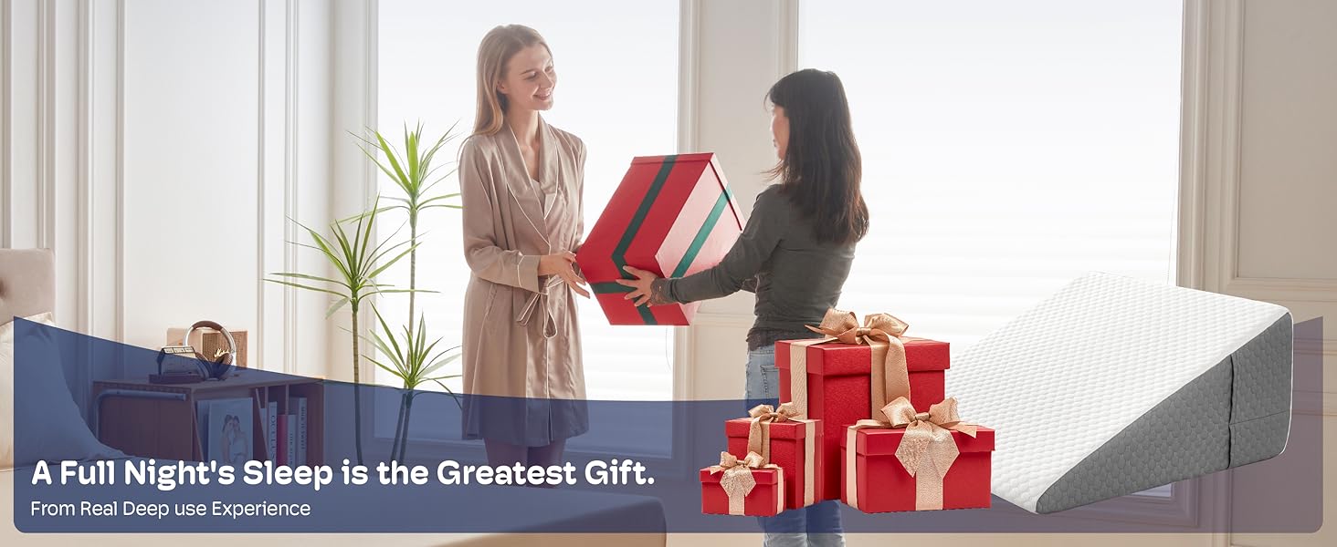 Wedge Pillow, Wedge Pillow for Acid Reflux, Back Pain Relief, Cooling Top, Bed Wedge Pillows for Headboard, Sleeping, Snoring, Back, After Surgery.