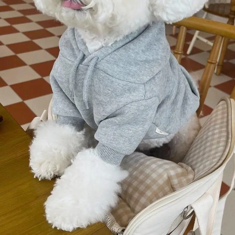 Plush Dog Hoodie, Stylish Small Breed Pet Clothing for French Bulldogs, Suitable for Winter, Spring & Autumn, S