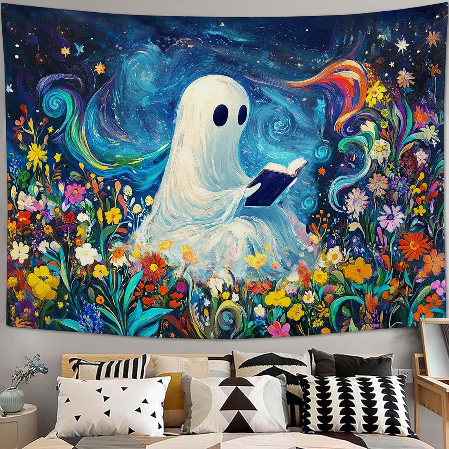 Purple Snake Tapestry Floral Moon Aesthetic Tapestries Boho Wall Art Witchy Hanging Decor Home Decoration for Bedroom Living Room Dorm 40"x60"