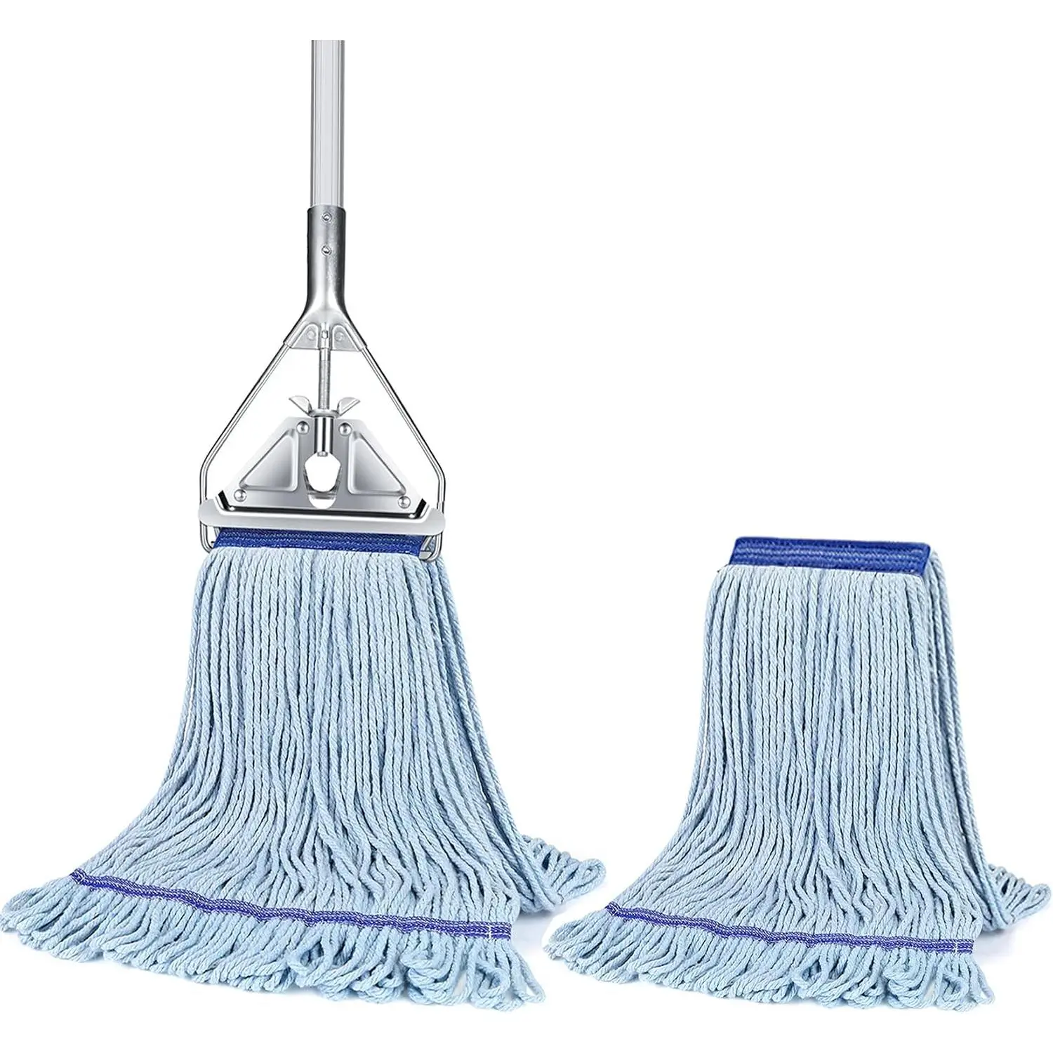 String Mop for Floor Cleaning - Heavy Duty Industrial Commercial Wet Mop with Extra   , 59inch Handle, for ,Garage,Office, Workshop, Warehouse Floor Cleaning
