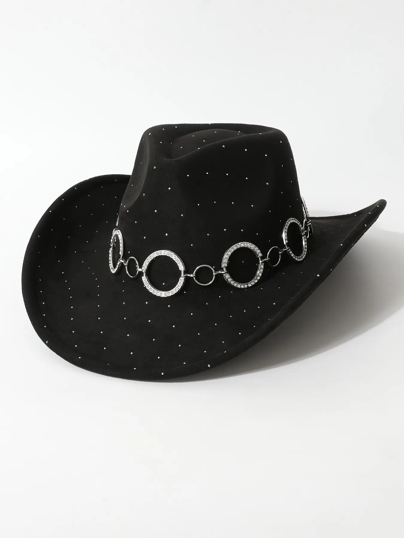 Women's Fashion Rhinestone Cowboy Hat, Western Vintage Sun Protection Visor, Party & Event Accessory, Unique Wide Brim Design