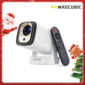 magcubic portable projector, 330ansi native 1080p projector with auto focus, 130" screen wifi6 bt5.4 projector with auto keystone correction for home cinema, audio