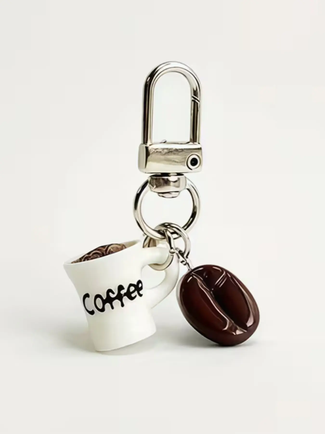Cottagecore Cozy Aesthetic Coffee Bag Charm, Resin Mini Coffee Cup & Bean Dual Use Keychain Accessories, BFF Birthday & Back To School Gift For Teen Girls, Women & Coffee Lovers
