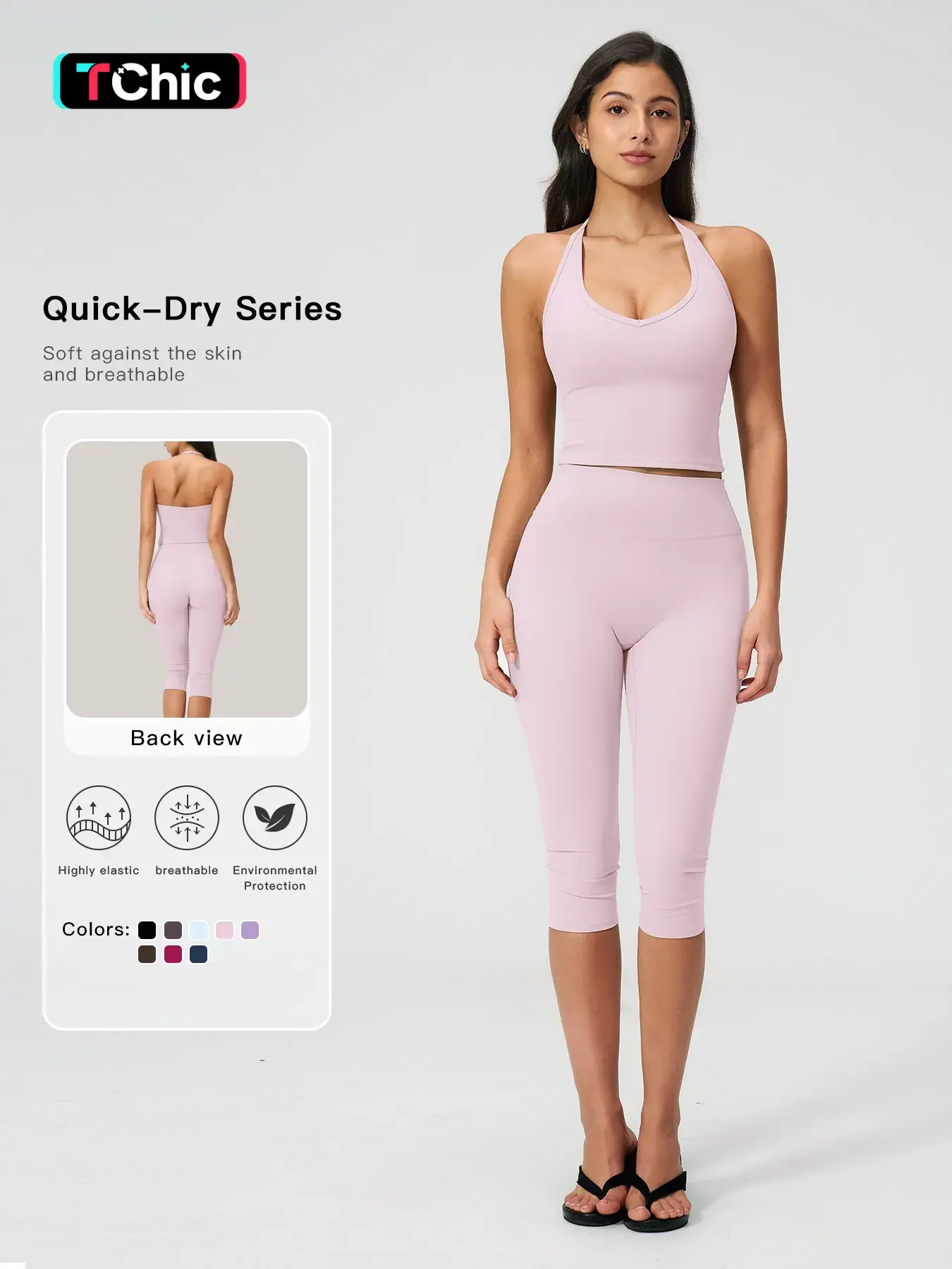 Women's Casual Tank Top & Capri Pants Set, Slim Fit Yoga Sports Clothing, Comfortable and Stylish, Perfect for Daily Wear and Exercise