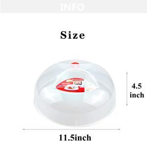 Microwave splash-proof cover, suitable for food, large microwave plate cover protector, with steam holes, 1.5inch, BPA-free, dishwasher safe - gray