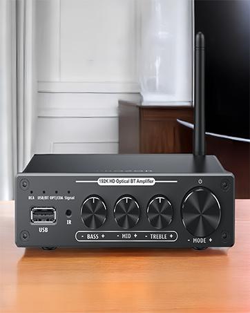 PROZOR Bluetooth 5.0 Power Amplifier for Outdoor Speakers, 200W+200W Stereo Amplifier, TPA3221 2 Channel amp Waterproof Mounting Box Supports Speakers