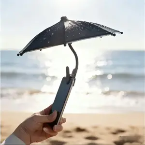 Outdoor Vacation Beach Umbrella Phone Holder, Anti-Peeping Protective Phone Holder, Mobile Phone Sun Protection Umbrella