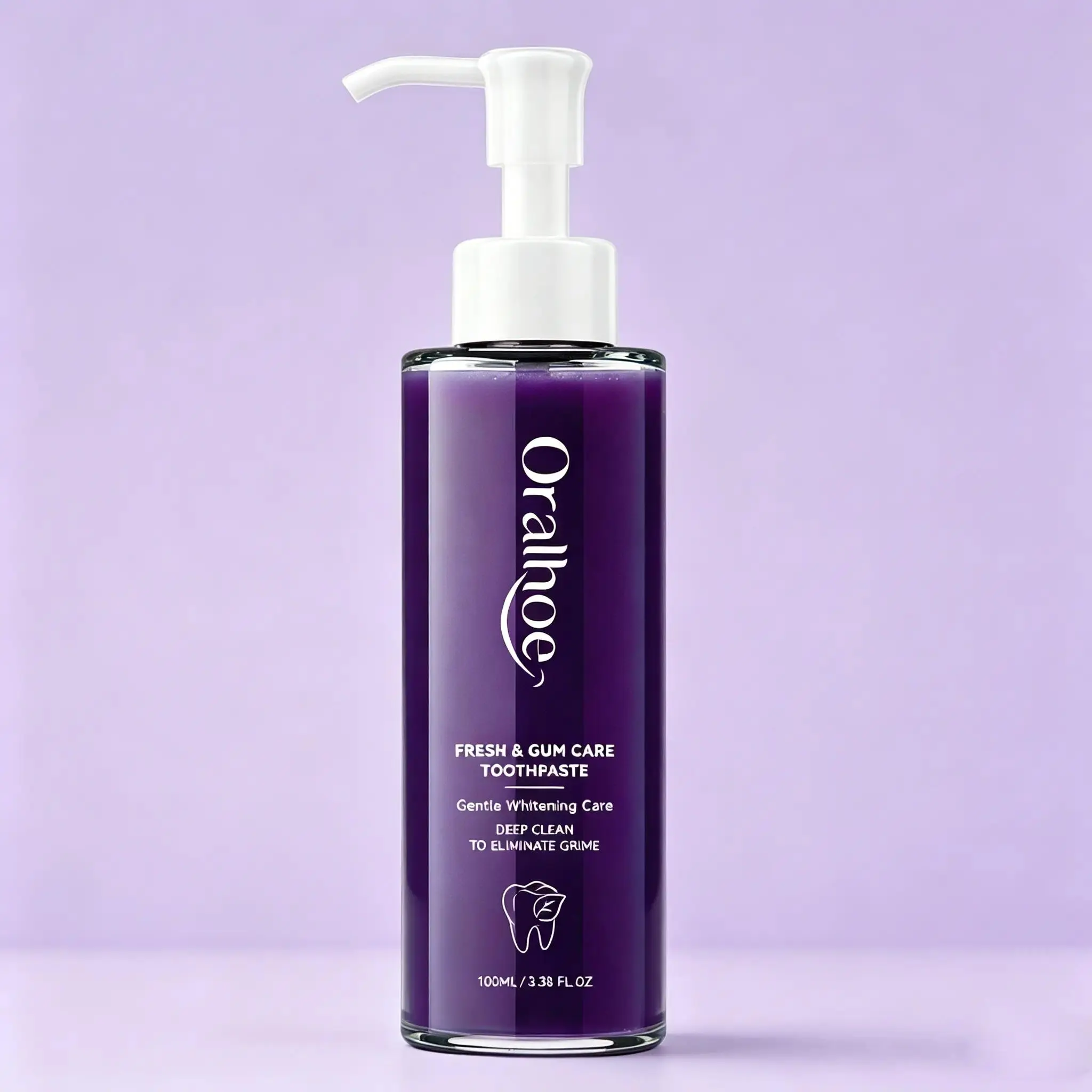 Purple Whitening Brightening Toothpaste, 100ml, Gentle Effective Gum Care Toothpaste, cleanses breath, deeply removes stains, whitens teeth, combats oral problems, for daily oral hygiene, and protects gums.