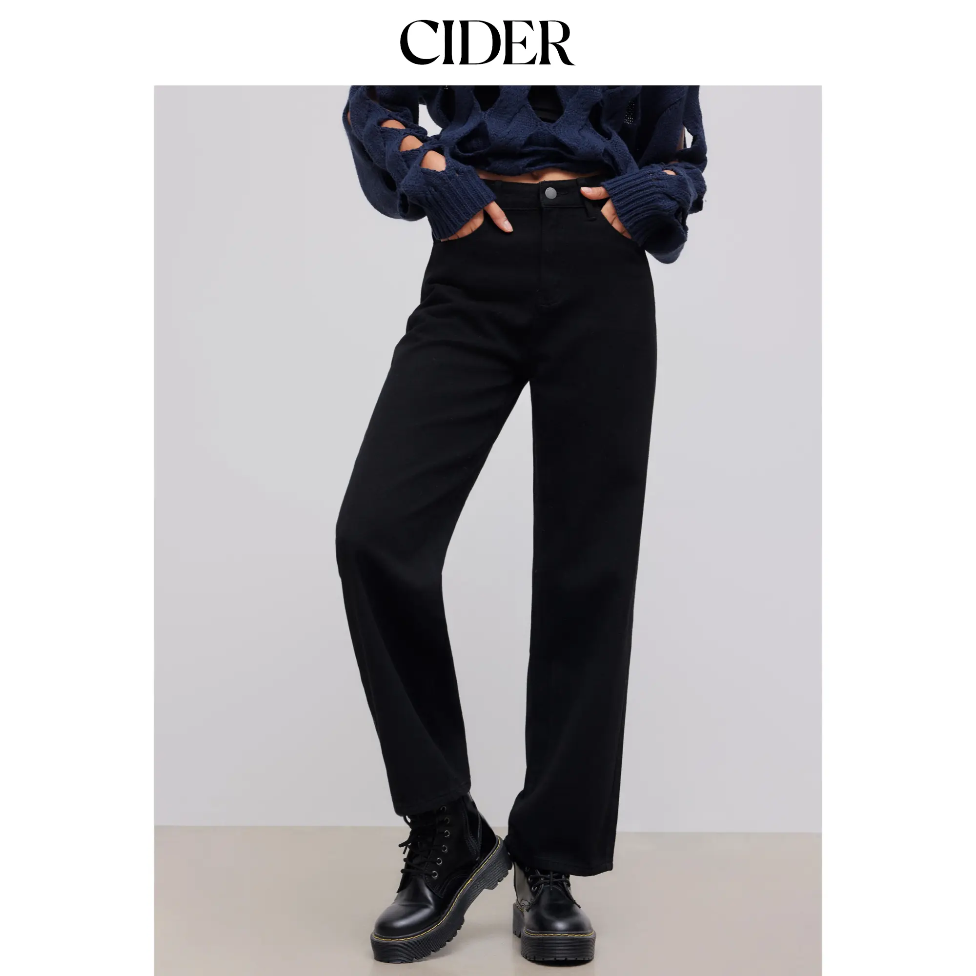 Cider [size 0-10] Cider Denim Mid Rise Solid Pocket Straight Leg Jeans SummerFinds