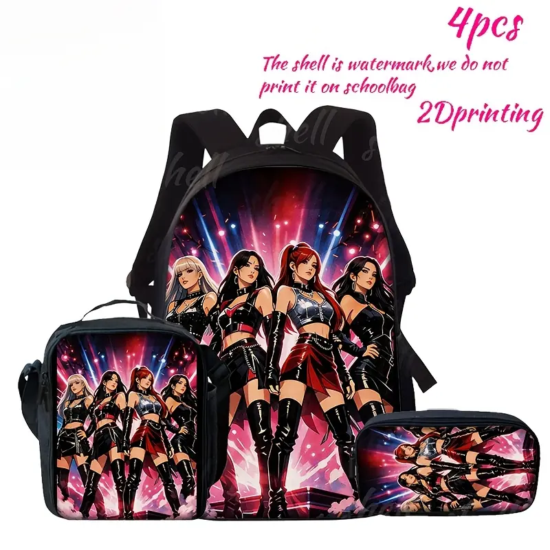 3pcs Set Versatile Women's Printed Backpack, Crossbody Bag, and Storage Pouch Wallet. A Must-have Backpack for All Seasons, Outings, Camping, Travel, and Leisure. Suitable as a School Bag for Both Men and Women