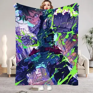 My Hero Academia Flannel Throw Blanket Soft Warm Anime Blanket for Couch Bed Fan Gift Outdoor Cold Weather