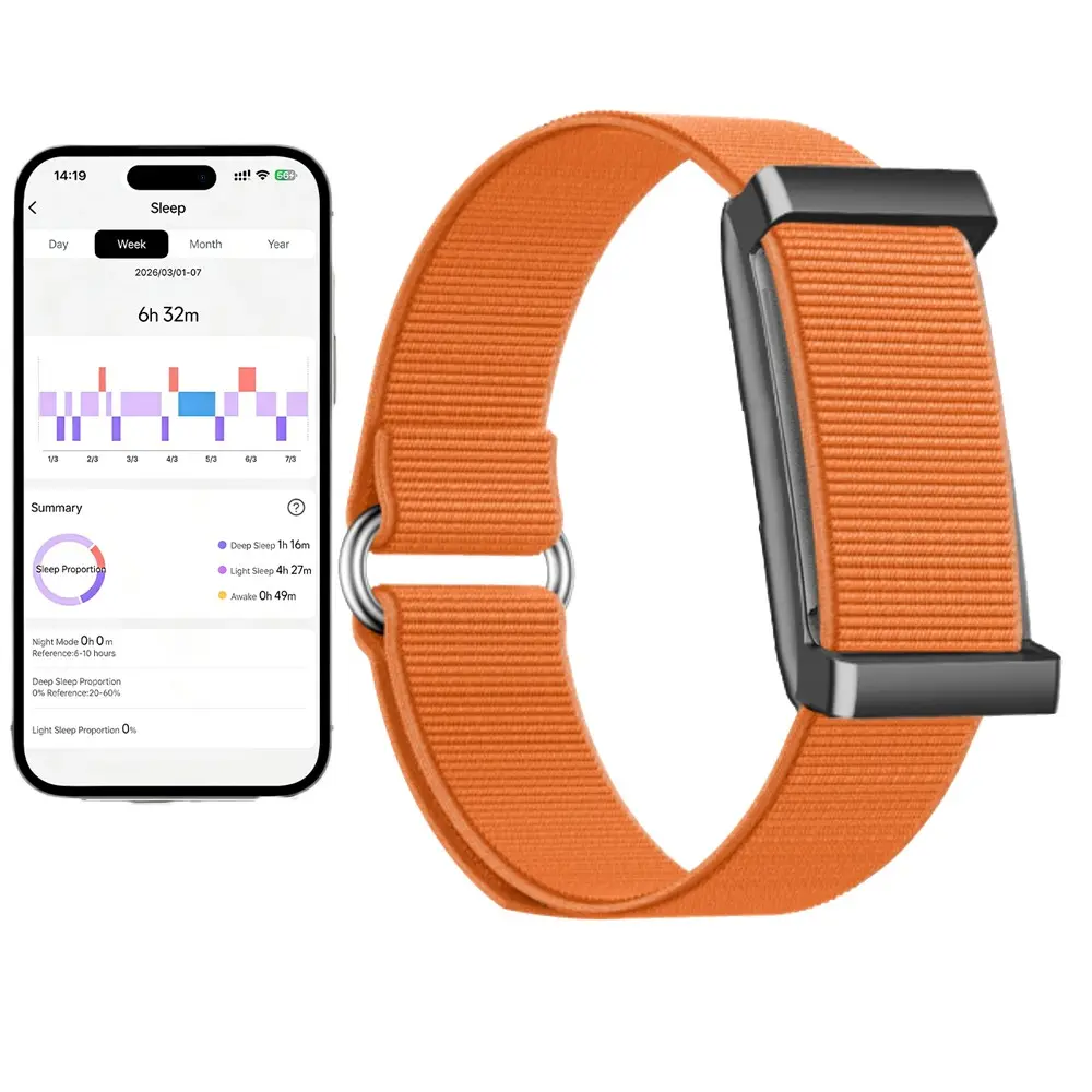 Screenless Smart Bracelet with Sleep Monitor,Fitness Tracker, with Heart Rate Tracker, Alarm Clock Reminder, SMS & Call Reminder, Pedometer & Steps,11+ Sports Modes,1ATM Waterproof,10+ Languages Support, Compatible for Android and IOS