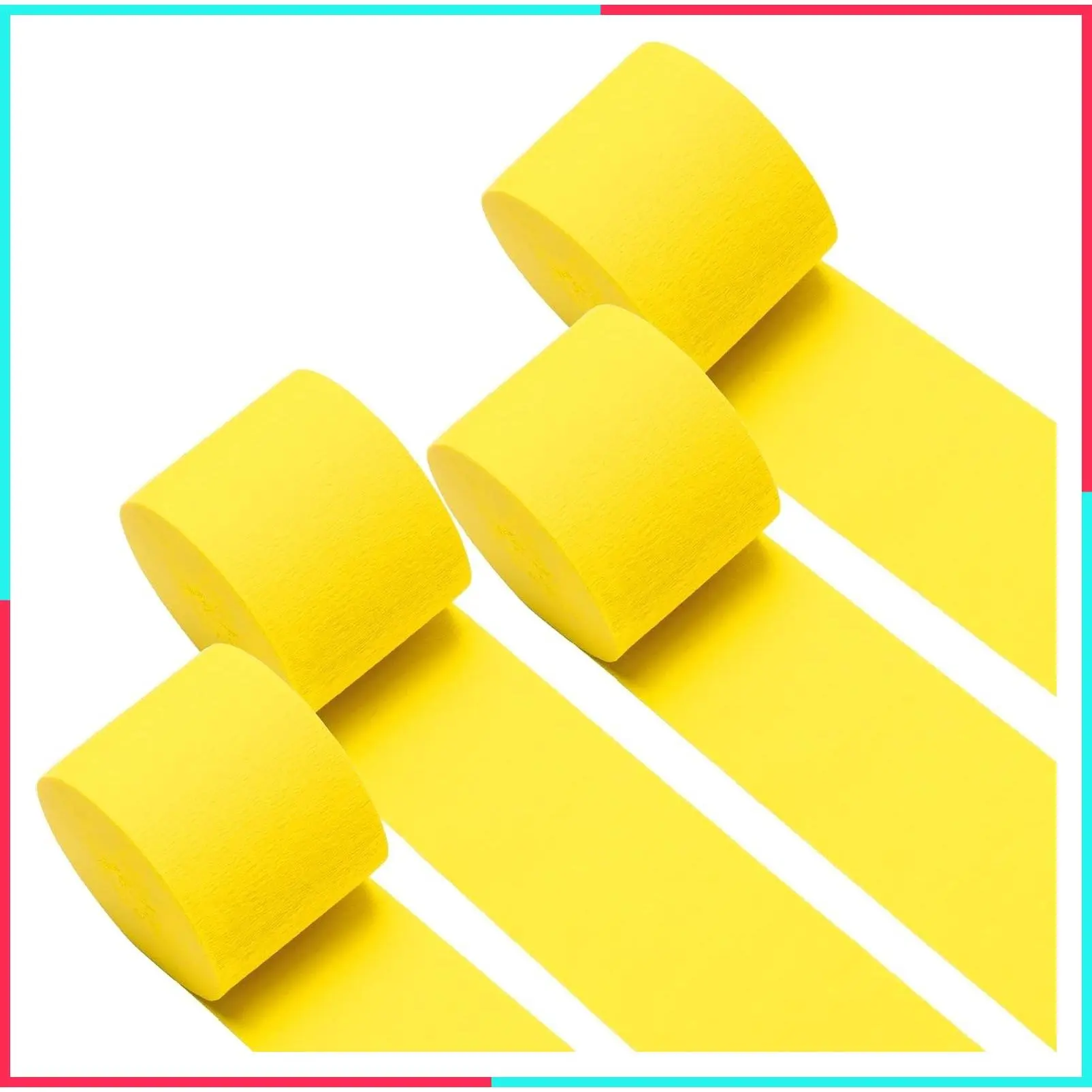 Yellow Crepe Paper Streamers 4 Rolls 328ft, Birthday Baby Shower Decor