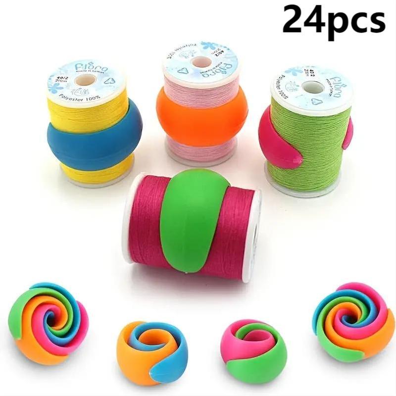 Random Color Thread Spool Saver, 24pcs Thread Spool Hugger, Sewing and Embroidery Machine Thread Spools, Sewing Supplies Crafts