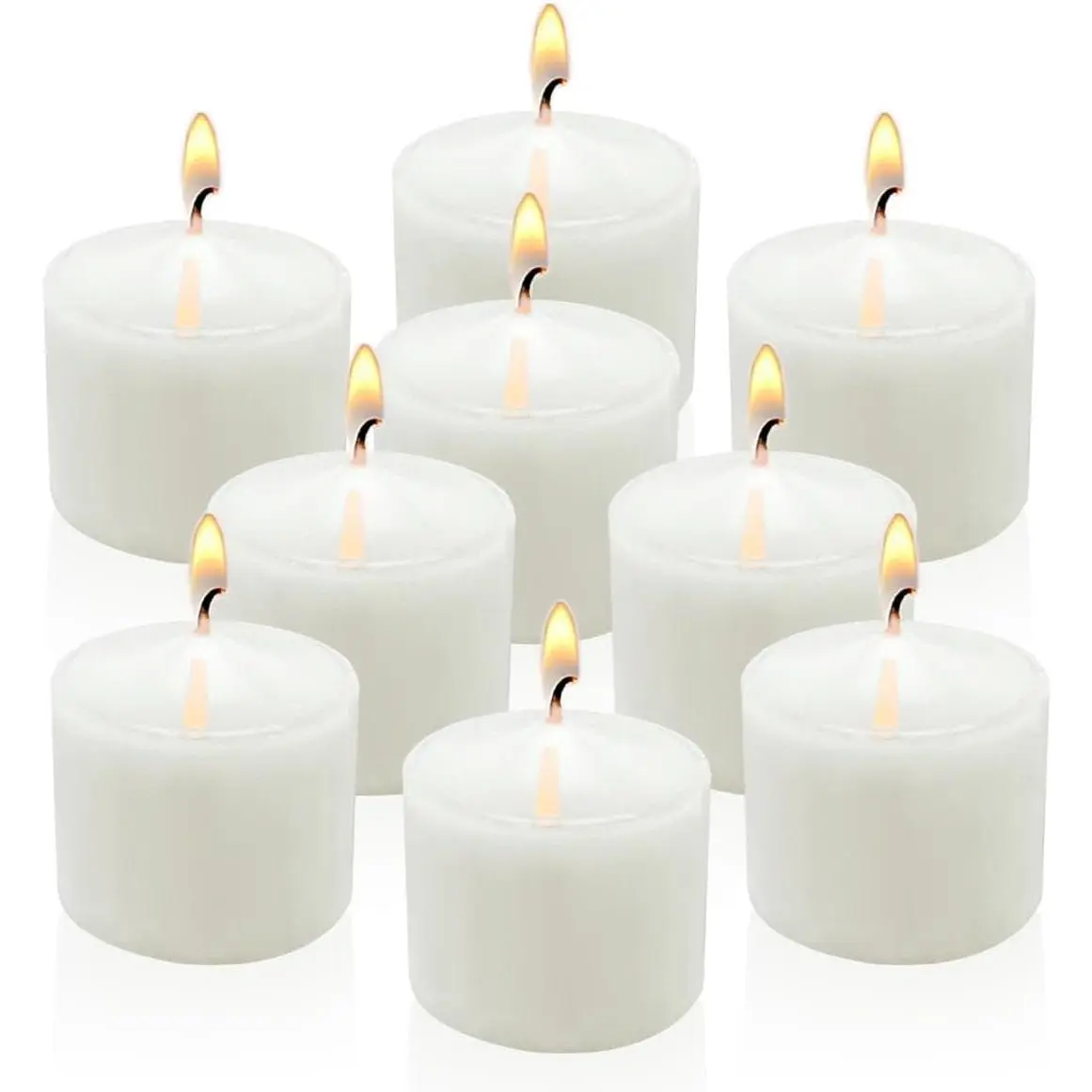 9-Pack 1.25-Inch White Votive Candles Unscented Small Tealight Candle for Home Decor Church and Special Occasions