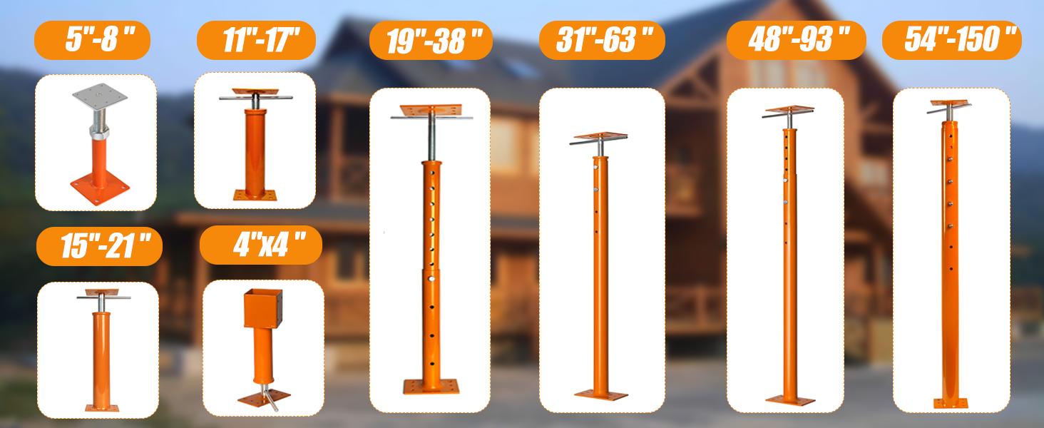 Jacks for Leveling, 15.5"-21" Jack Post Basement Jack, Screw Jack Jacks, Foundation Jack for Leveling Crawlspace
