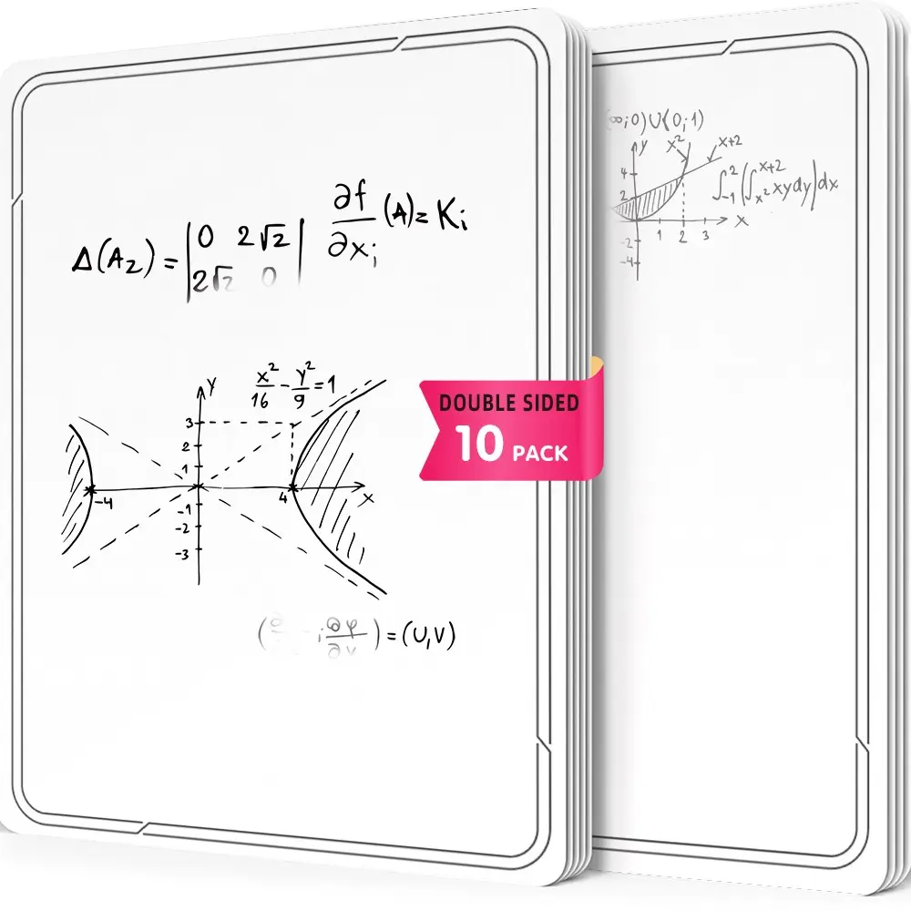 Double-Sided Erasable Flexible Whiteboard, Portable Dry-Erase Writing Board, 10-Piece Set, Ideal for Students and Teachers, Smooth Writing, Easy Cleanup