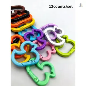 Random Color Mini Carabiner Keychain, Trending New Multifunctional Spring Snap Hook Key Ring, Practical Detachable Attachment Accessory, Versatile Fashion Ornament for Women & Men Daily Use
