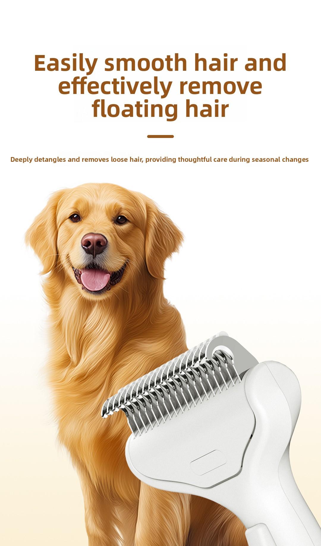 Self-Cleaning Pet Comb, One-Click Deshedding Brush for Cats & Dogs, Dematting Grooming Tool